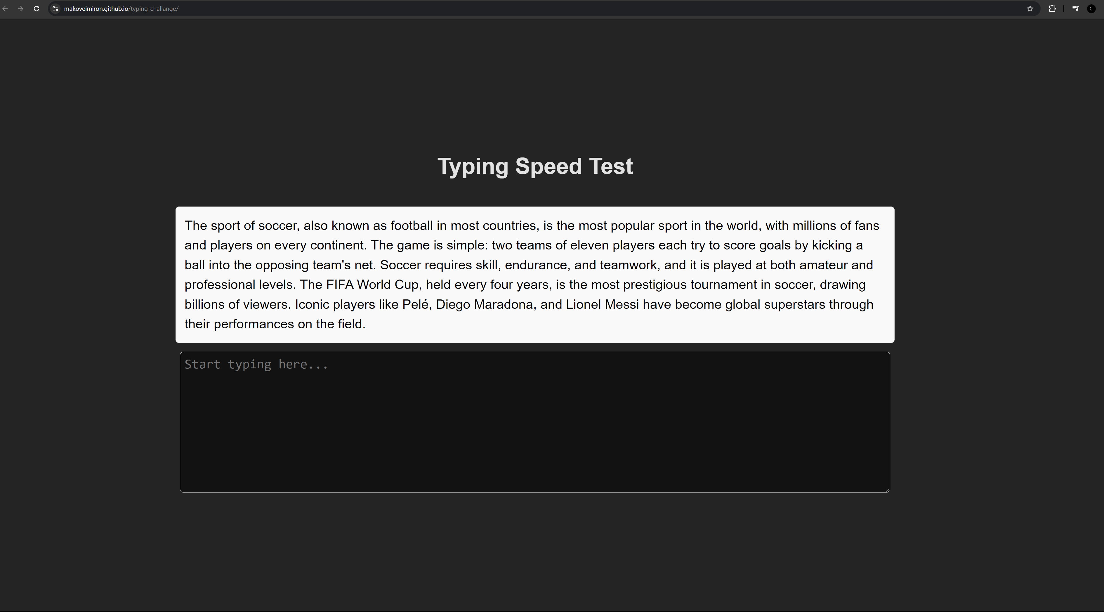 Typing Challange